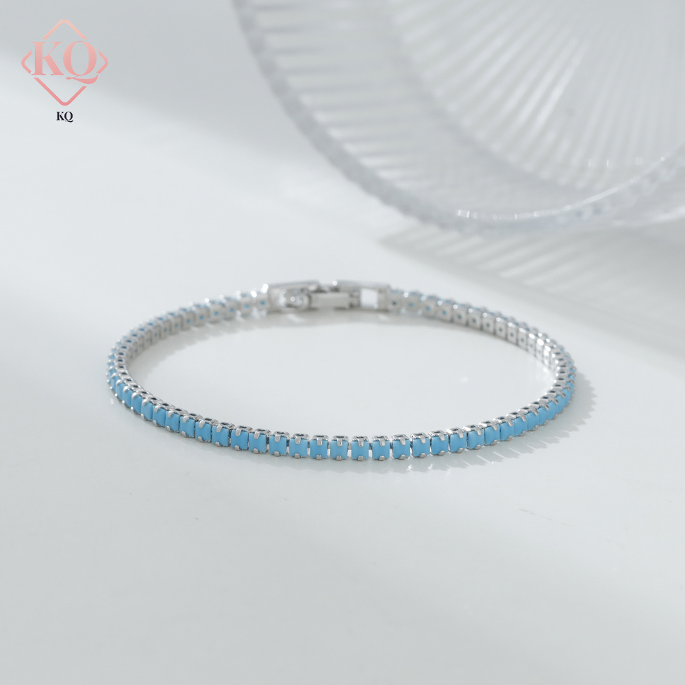 KQ Square Gemstone Bracelet Copper Material 6.69in